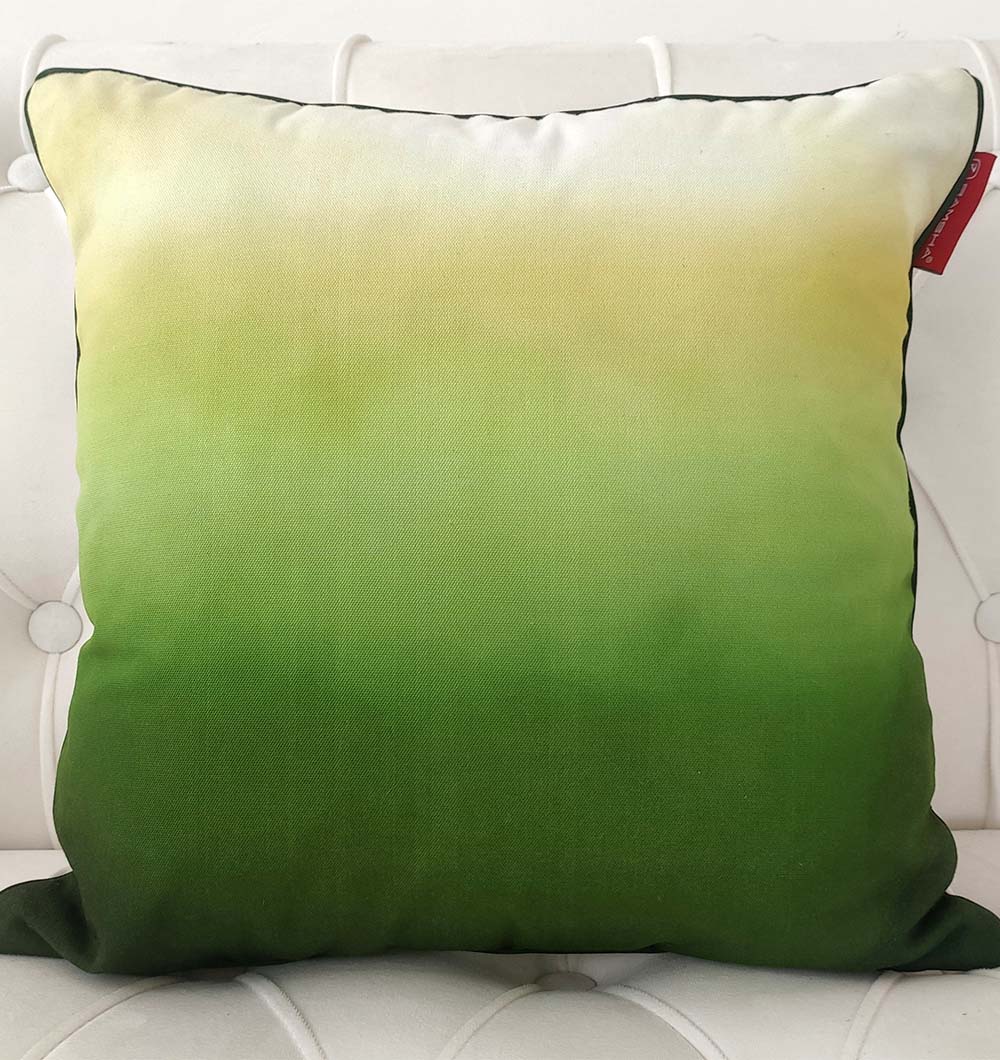 The RAMSHA HOME Gradient Pattern Cushion CS-272 features a removable insert and showcases a square design with a gradient from light yellow to dark green, making it a stylish accent for any home décor.