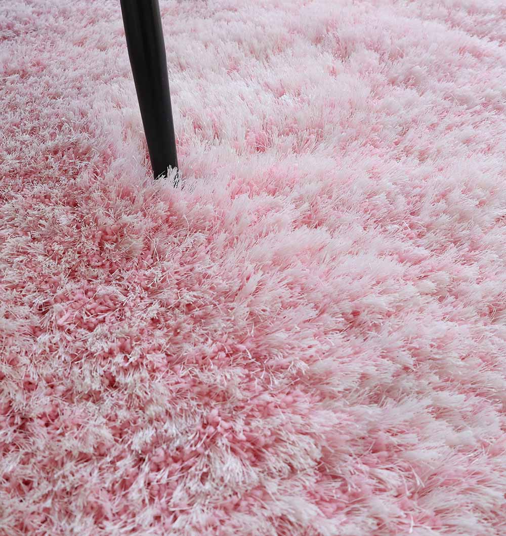 Light Pink Color Dining Room Shaggy Rug - SG 02