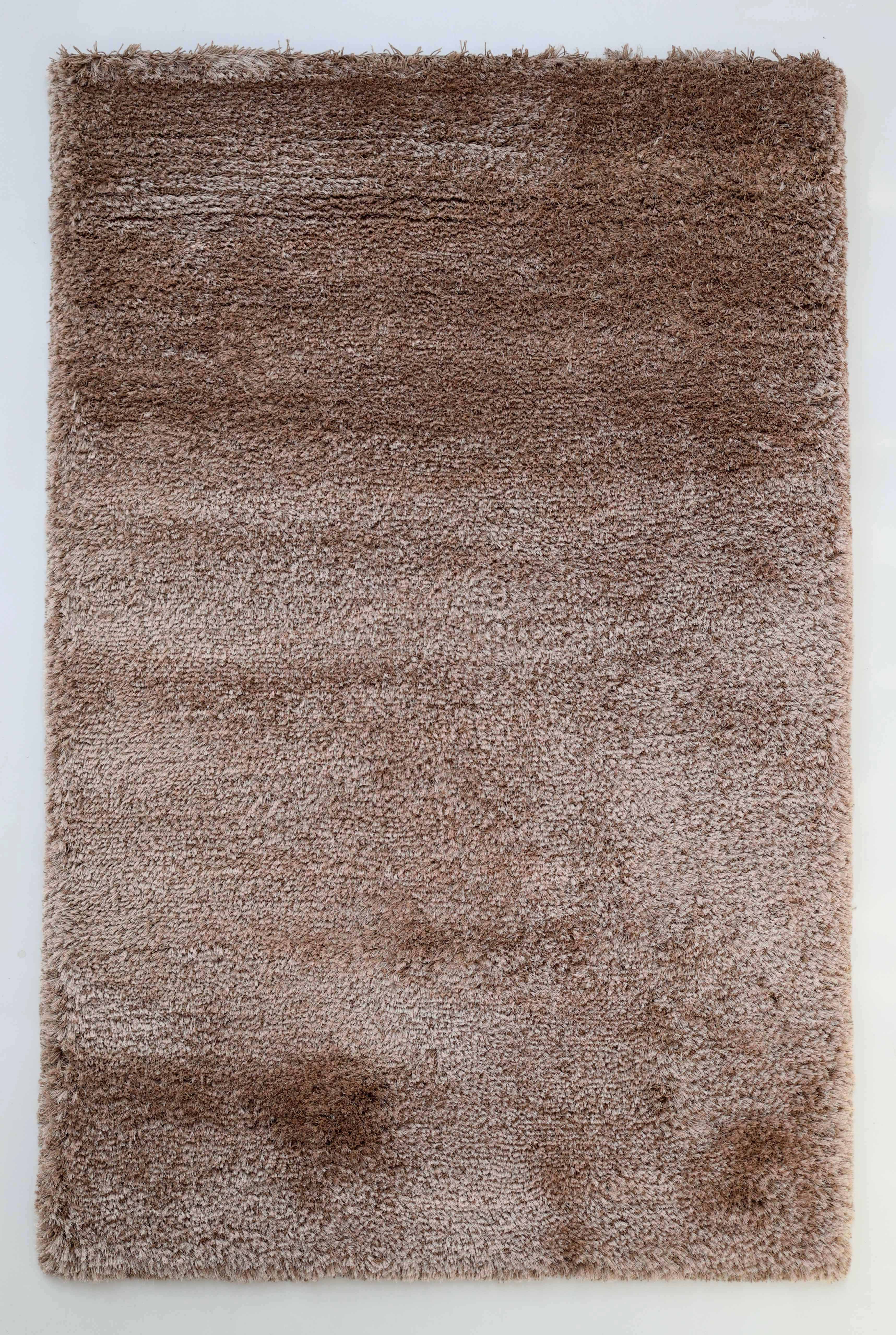 The RAMSHA HOME Soft Plush Brown Shaggy Rug for Living Room (SG 043) features a cozy, textured surface and is displayed on a white background, highlighting its modern comfort and plush style.