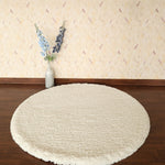 Round Soft White Round Shaped Shaggy Rug - SG 06