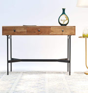 Wooden Sideboard Cabinet – Solid Acacia & Metal Base