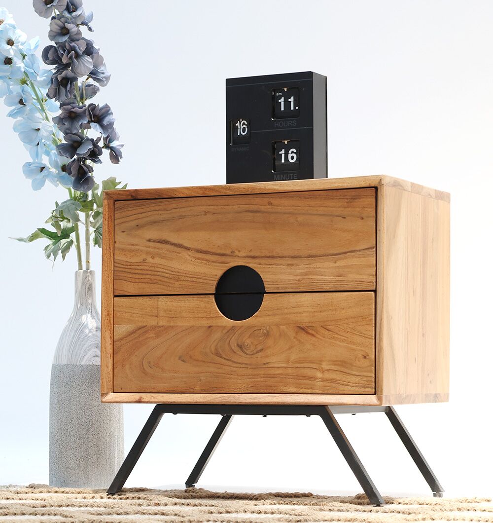 Solid Acacia Wood Sideboard Cabinet – 2 Drawer Storage Unit