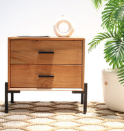 Solid Acacia Cabinet with 2 Drawers – Stylish Storage Unit