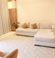 Natural & White Color Woven Rug, Floor Rug SRN-012