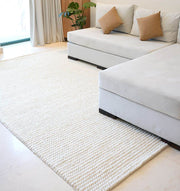 Natural White Color Woven Rug For Home Decor SRN-026