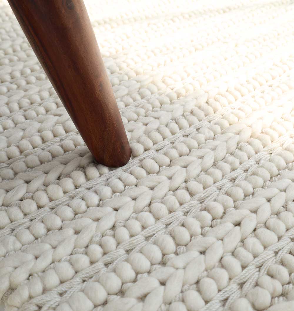 Natural White Woven Rug For Home Decore SRN-028