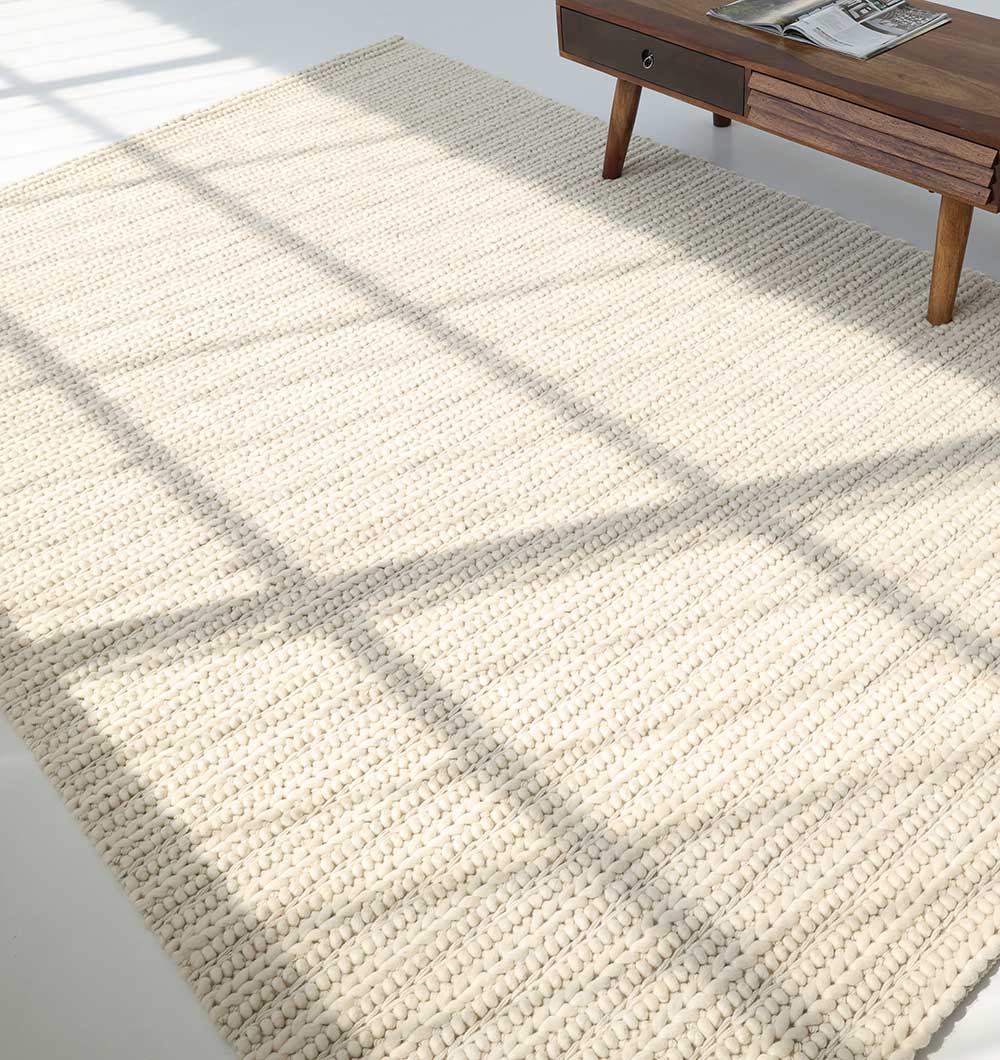 Natural White Woven Rug For Home Decore SRN-028