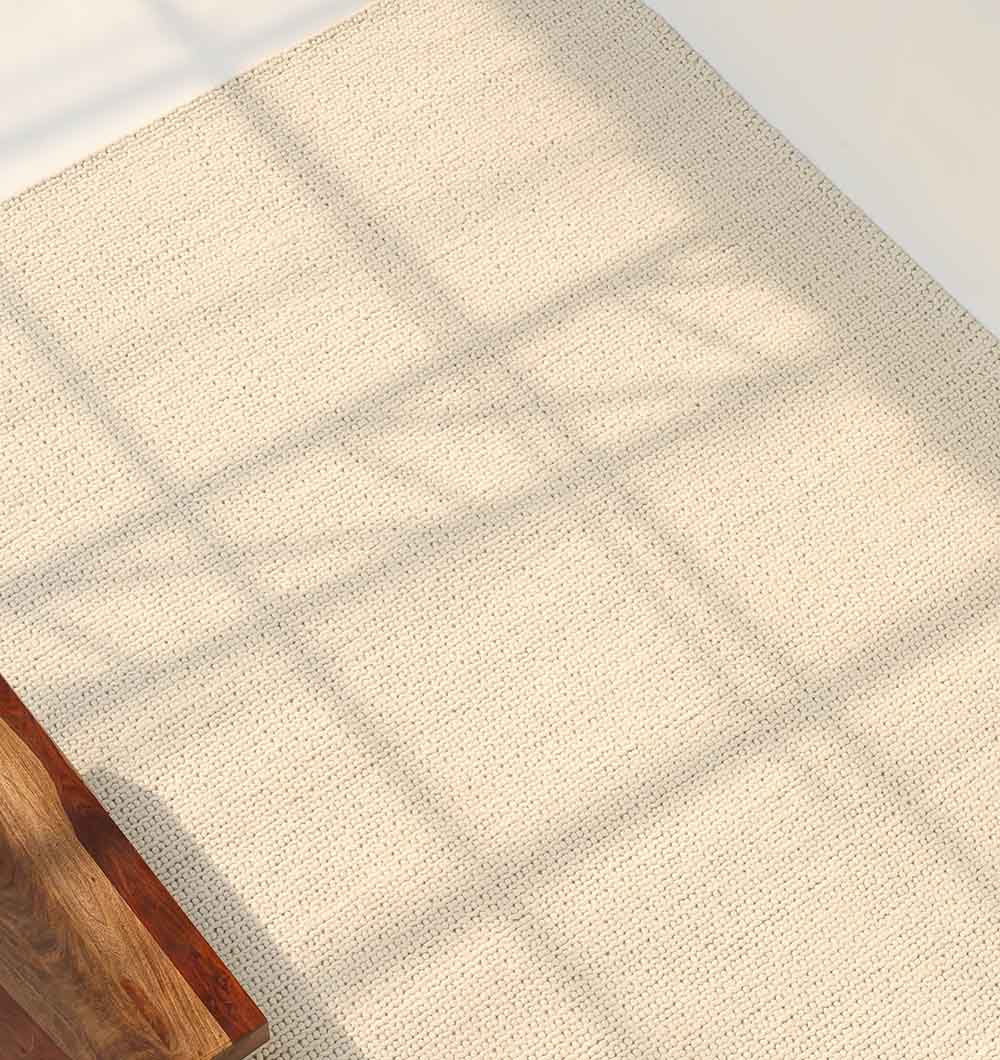 Handmade Natural White Woven Rug For Home Decor SRN-031