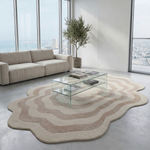 Beige & Cream Wavy Handmade Area Rug – HTWV-144