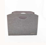 The Grey Handmade Polyester Basket - BK 002 (35x20x27cm) by Ramsha Home features oval cut-out handles and subtle stitching, offering stylish home organization in a rectangular design.
