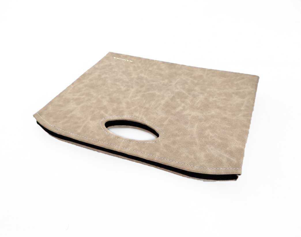 The Ivory Handmade Polyester Basket - BK 003 (35x20x27cm) from Ramsha Home offers versatile storage with its rectangular design, lying flat on a white background.