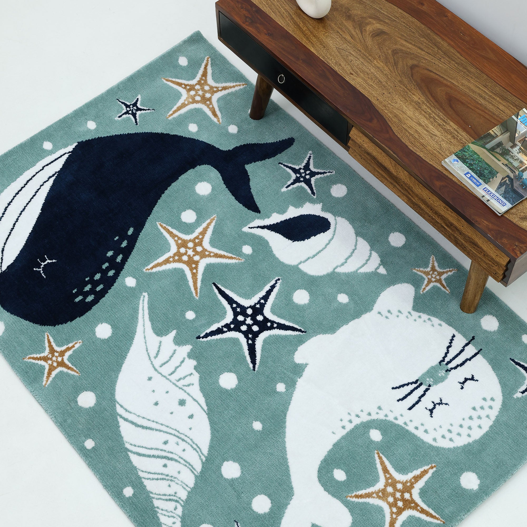 The RAMSHA HOME Kids Rug Soft Whale Character Rug 120x180 cm – KD 017 features charming ocean-themed designs, making it perfect for adding a playful touch to any kids' bedroom or nursery.