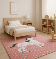 Unicorn Kids Rug - Pink Fantasy Playroom Area Carpet KD 004 (120X180 cm)