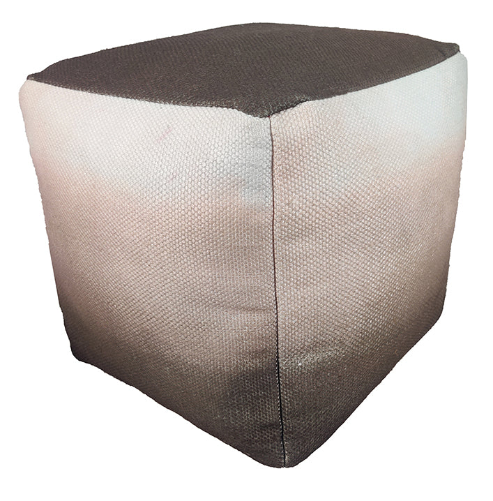Brown handmade pouf with 90% wool and 10% cotton, soft and cozy for seating