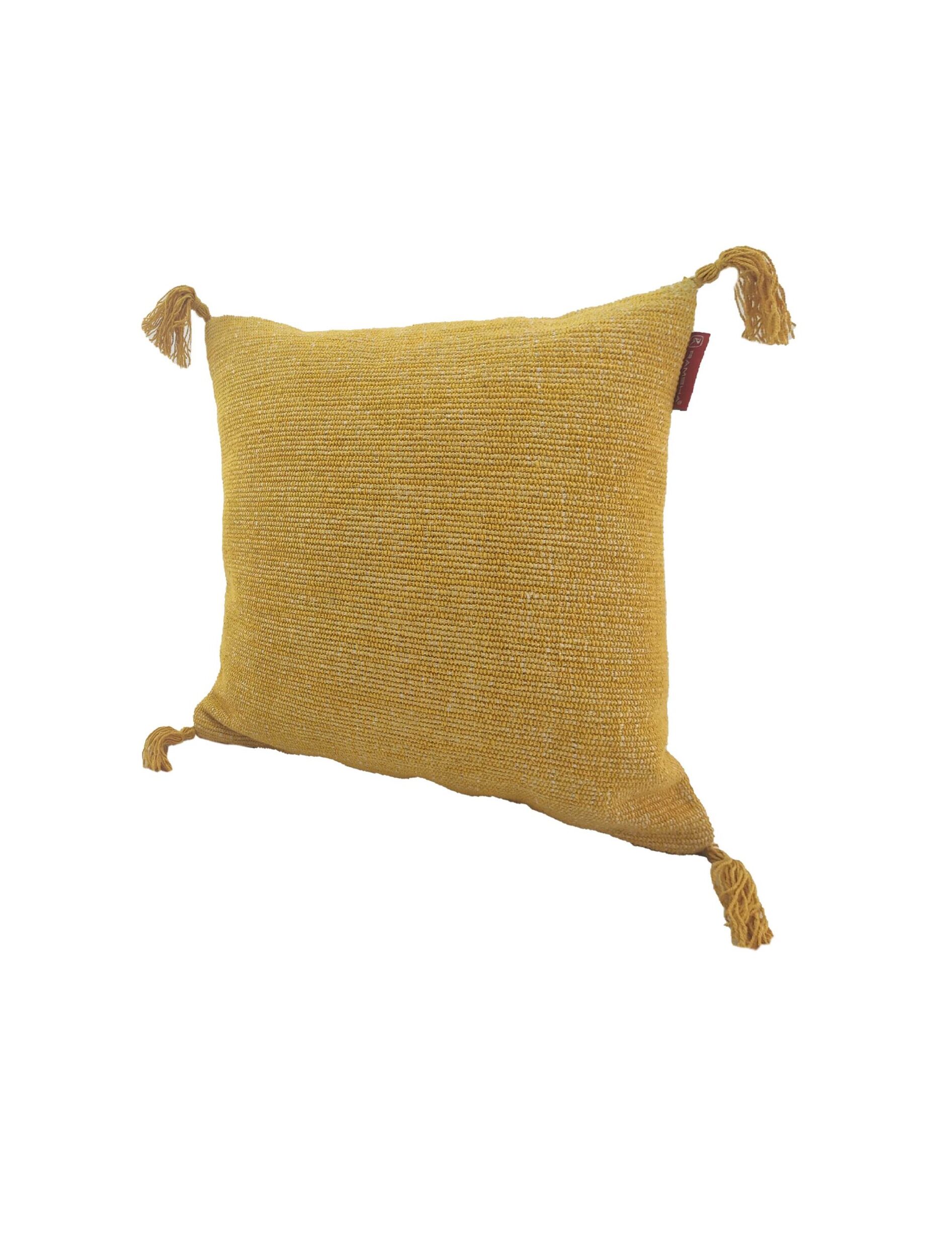 002-1-scaled-1.jpg Yellow Color Cotton Cushion with Filler for Window Seat, Bed, and Floor - CS 157 (60x60cm) - الصورة 2