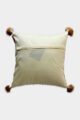 White and Gold Polyester Cushion Cover with Tassels for Sofa and Couch - CS 016 (40x40cm) - الصورة 3