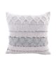 White Color Embroidery Cotton Cushion with Filler for Sofa, Outdoor Cushion - CS 149 (45x45cm)