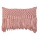 Pink Cotton Macrame Cushion Cover with Fringes for Couch and Window Seat - CS 040 (50x70cm)