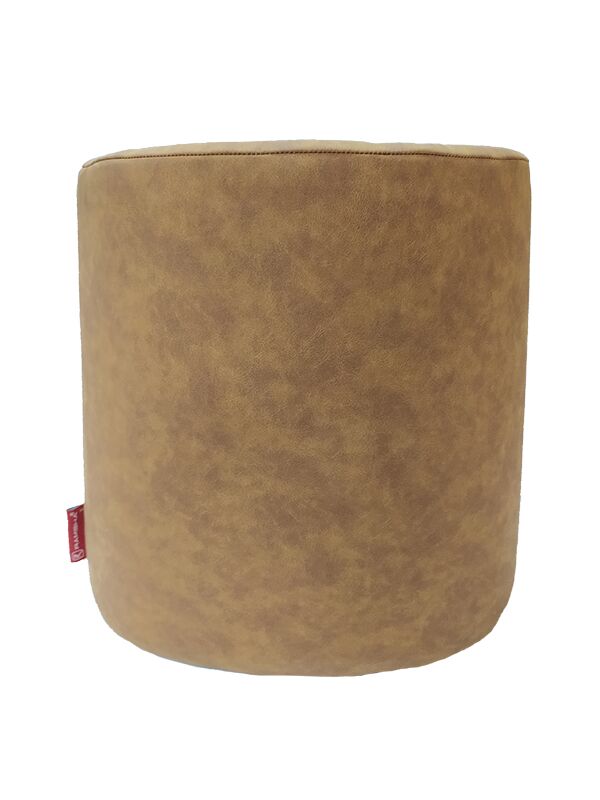 01-16-2-600x800-1.jpg Tan Color Leather Decorative Pouf - PF 041 (40x40x40cm) - Image 1