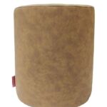 Leather Decorative Pouf Tan Color - PF 041 (40x40x50cm)