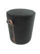Black Color Polyester Pouf with Leather Handle for Study Room - PF 024 (40x40x50cm)