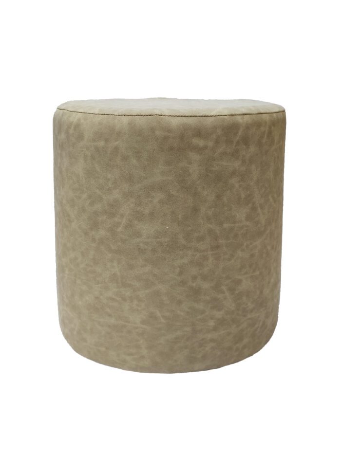 ⁦Ivory Color Bedroom Leather Pouf - PF 043 (40x40x40cm)⁩ - الصورة ⁦2⁩