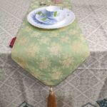 Green & Gold Polyester Table Runner - TR 001 (30x130cm)