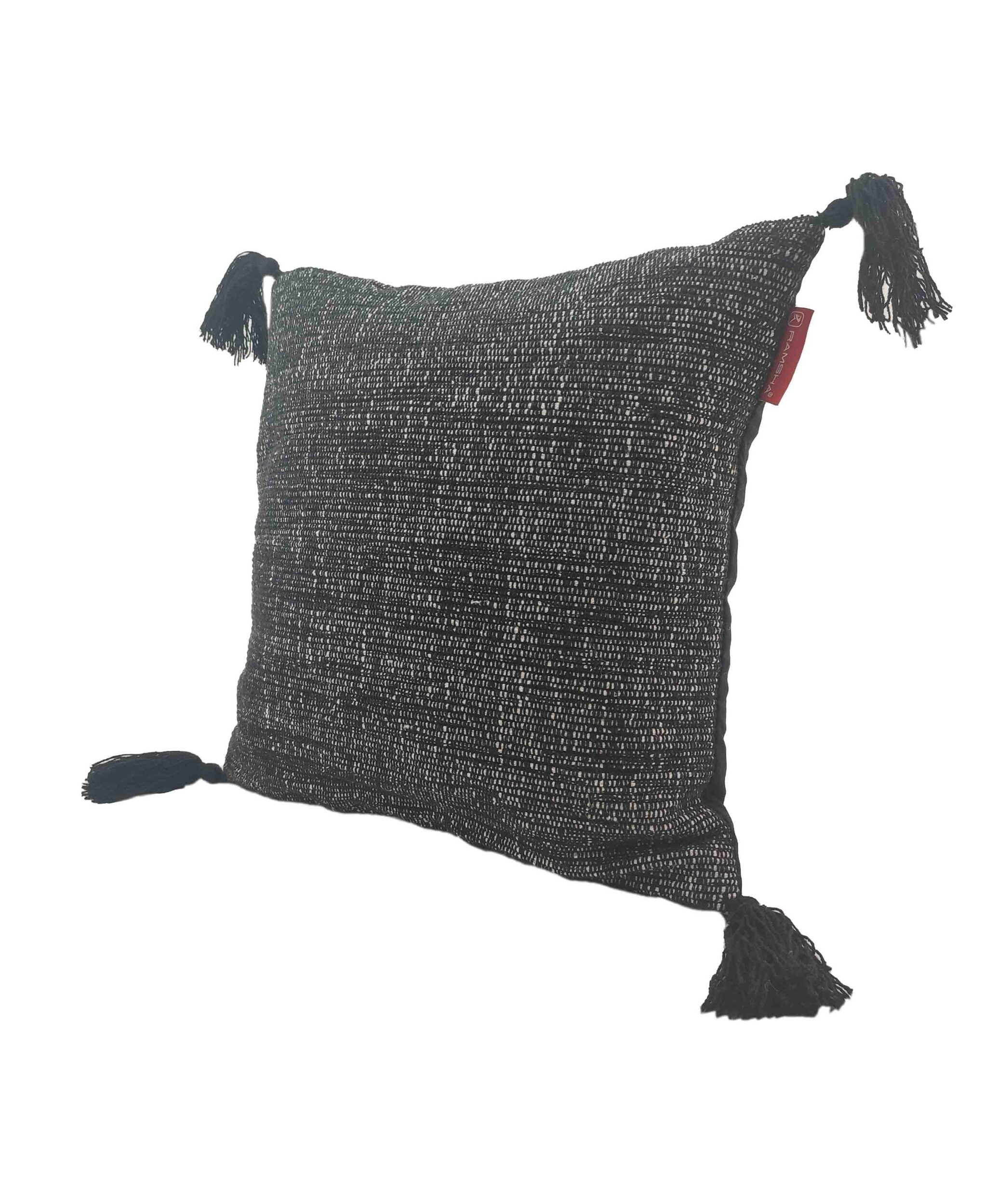 01-2-scaled-5.jpg Black Color Cotton Cushion with Filler for Living Room, Bedroom - CS 133 (45x45cm) - الصورة 2