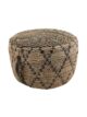 Natural and Black Color Playroom Jute & Cotton Pouf - PF 048 (50x50x30cm)