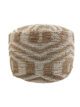 Natural & White Color Indoor Decor Area Pouf - PF 051 (50x50x30cm) - الصورة 4
