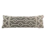 Natural & Black Handmade Cotton and Wool Woven Cushion Cover - CS 050 (30x90cm)