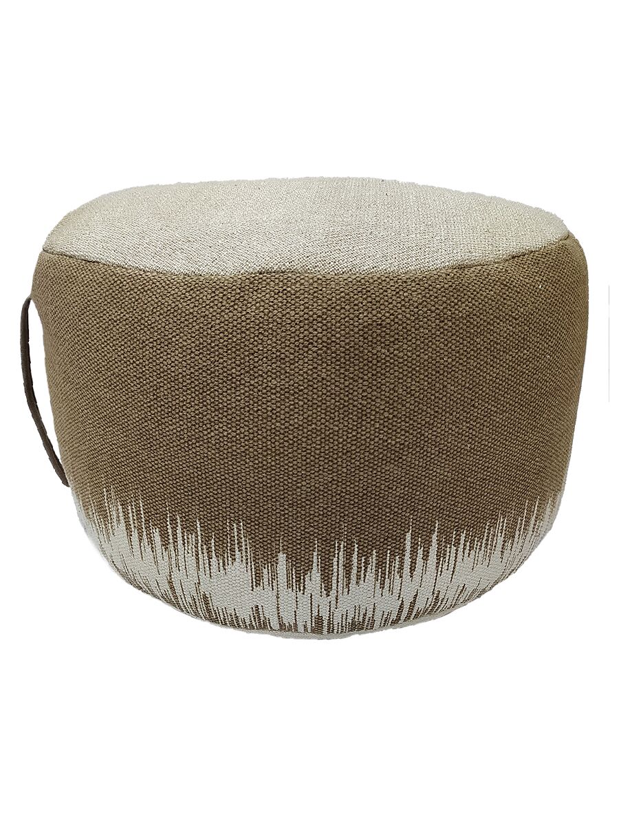 01 Brown Color Decor Polyester Pouf for Drawing Room - PF 047 (50x50x30cm) - الصورة 1
