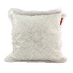 White & Silver Color Poly Duck Cushion with Filler for Home Decor, Window Seat - CS 122 (45x45cm)