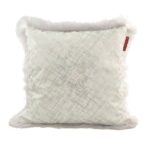 White & Silver Color Poly Duck Cushion with Filler for Home Decor, Window Seat - CS 122 (45x45cm)