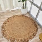 Handmade Natural Braided Jute Floor Round Rug - BR 015 (90cm)