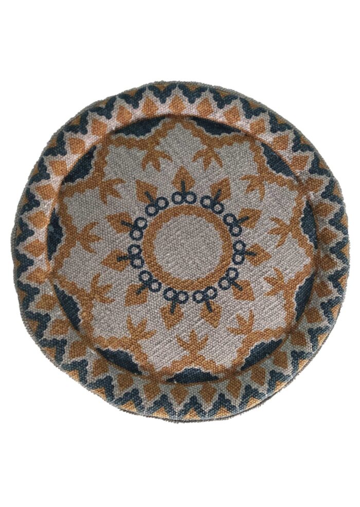 ⁦Multi Color Cotton Indoor & Outdoor Pouf - PF 055 (50x50x30cm)⁩ - الصورة ⁦2⁩
