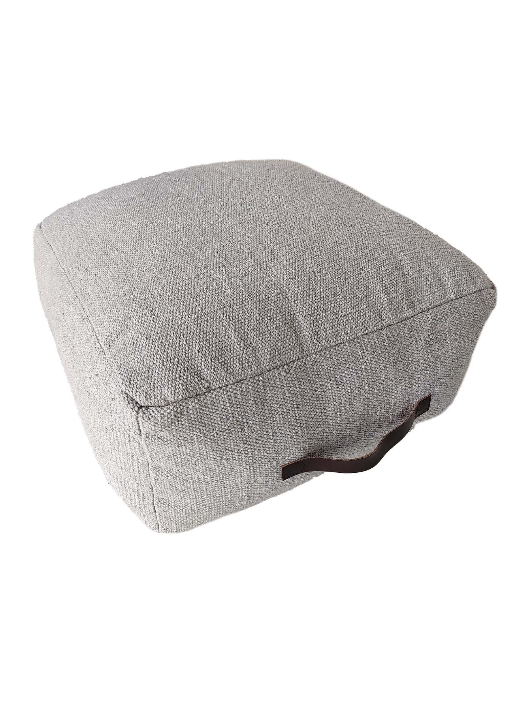 02-14-scaled-1-1797x2500-1.jpg Grey Color Comfort Living Room Pouf - PF 054 (50x50x25cm) - الصورة 1