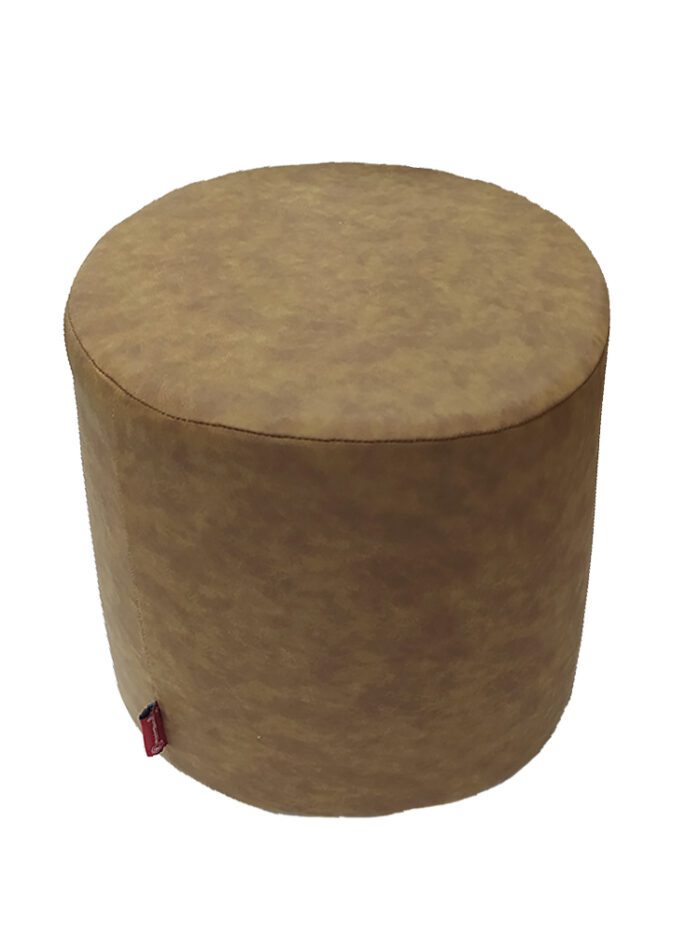 Tan Color Leather Decorative Pouf - PF 041 (40x40x40cm) - Image 2