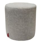 Grey Color Leather Pouf for Floor - PF 042 (40x40x40cm)