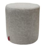 Grey Color Leather Pouf for Floor - PF 042 (40x40x40cm)