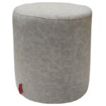 Grey Color Leather Pouf for Floor - PF 042 (40x40x50cm)