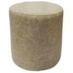 Ivory Color Bedroom Leather Pouf - PF 043 (40x40x50cm)