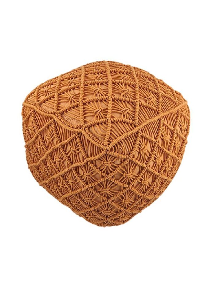 ⁦Orange decorative pouf for bedroom - PF 061 (40x40x40cm)⁩ - الصورة ⁦1⁩