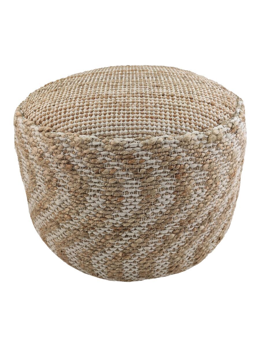 02-62-900x1200-1.jpg Natural and White Color Balcony Decor Pouf - PF 050 (50x50x30cm) - الصورة 1