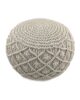 White & Light Beige Pouf for Drawing Room - PF 065 (40x40x40cm)