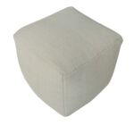 White Color Polyester Home Decor Pouf for Hallway - PF 058 (40x40x40cm)