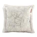 White & Silver Color Polyester Cushion with Filler for Home Decor, Window Seat - CS 123 (45x45cm)