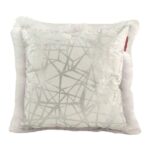 White & Silver Color Polyester Cushion with Filler for Home Decor, Window Seat - CS 123 (45x45cm)