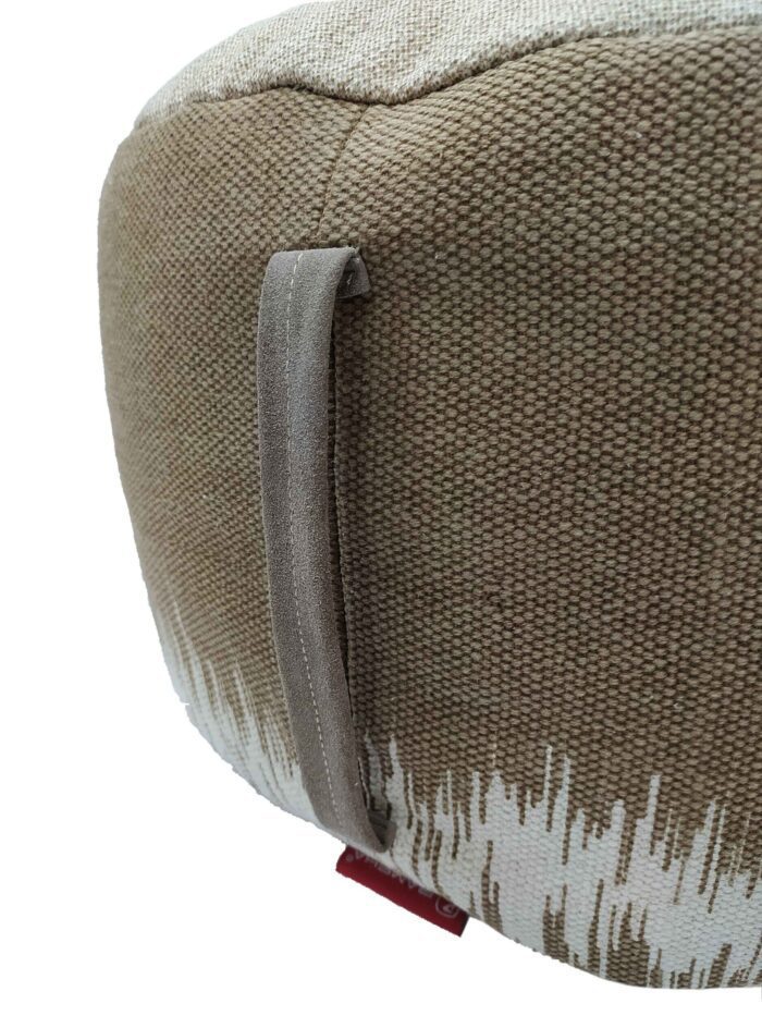 ⁦Brown Color Decor Polyester Pouf for Drawing Room - PF 047 (50x50x30cm)⁩ - الصورة ⁦3⁩