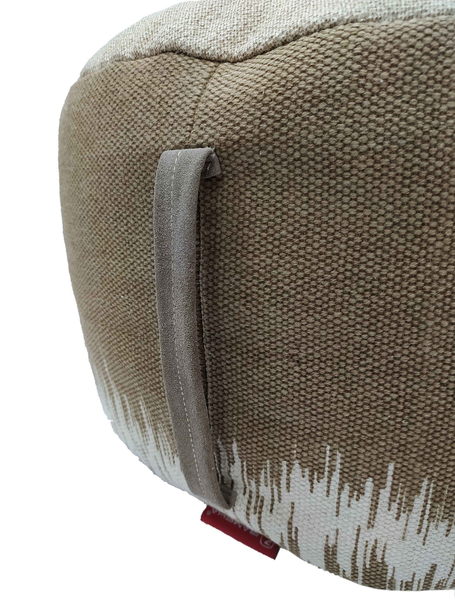 03 Brown Color Decor Polyester Pouf for Drawing Room - PF 047 (50x50x30cm) - الصورة 3